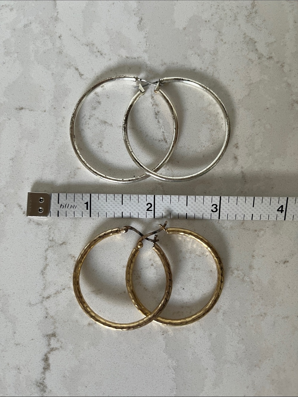 Textured Hoop Earring Set — Gold and Silver